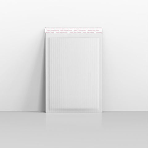 FL340240W - White Corrugated Paper Bubble Bag Mailers - Paper Finish Bubble Bag Mailers