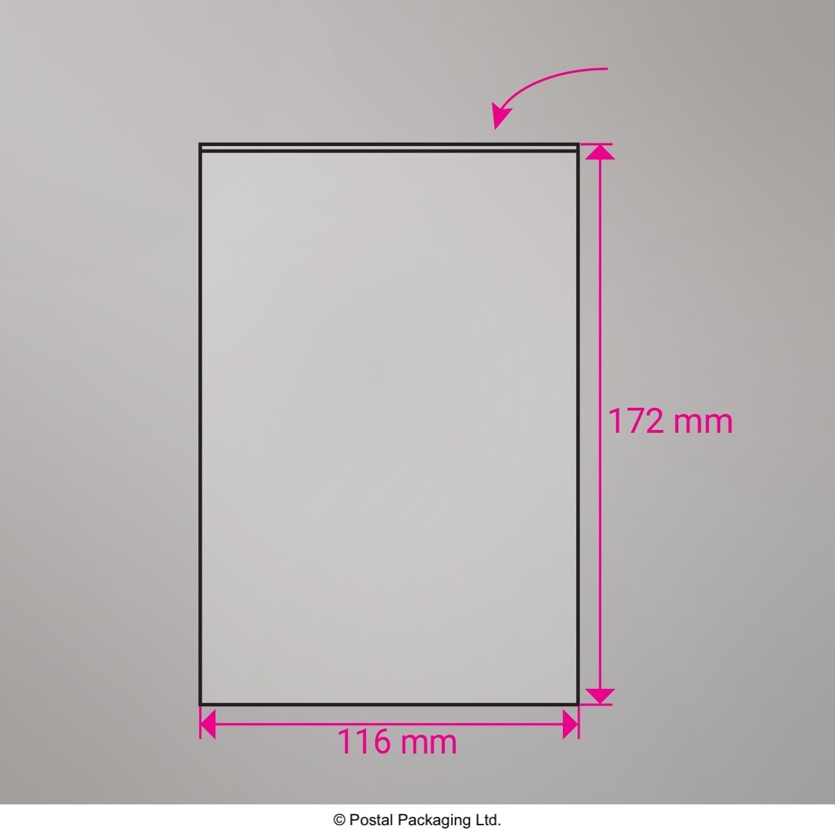 Cello Peel and Seal Bags - Open Top 172 x 116mm