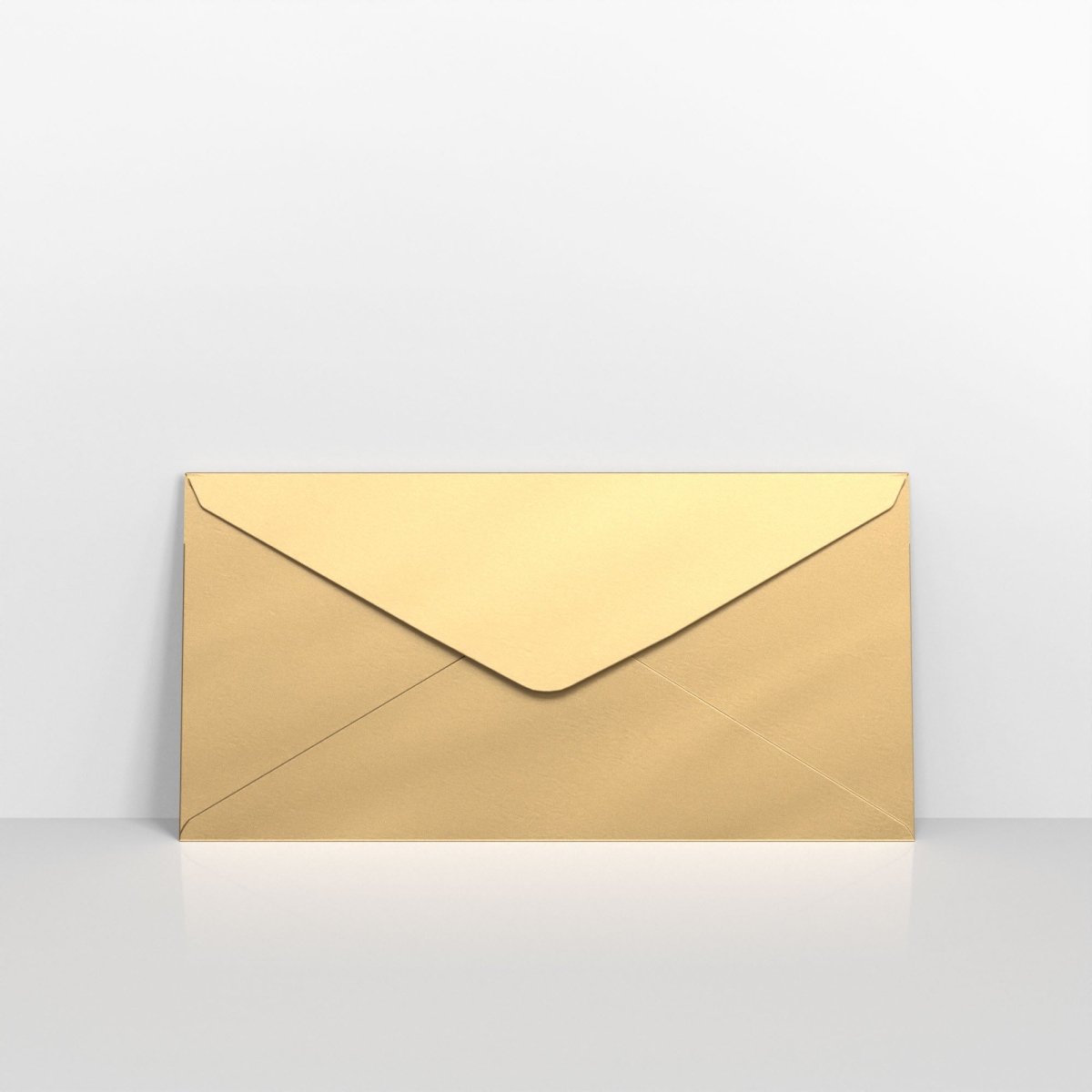 Gold Coloured Gummed V Flap Envelopes - DL - 110 x 220mm