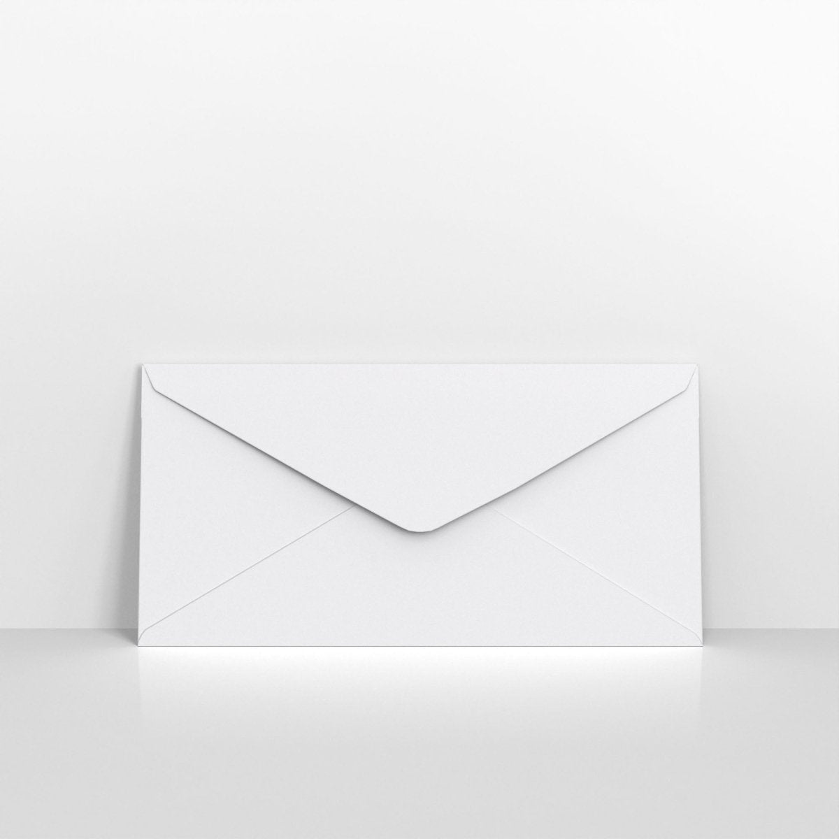 White Coloured Gummed Laid V Flap Envelopes - DL - 110 x 220mm