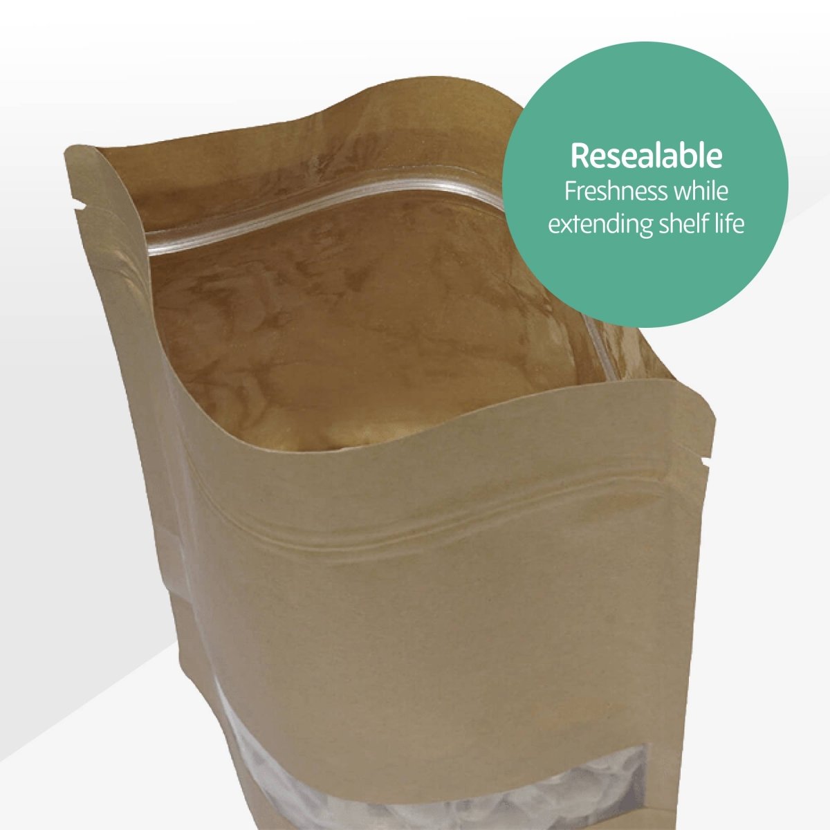 Resealable Food Pouches - Brown 270 x 160 x 80mm (750ml)