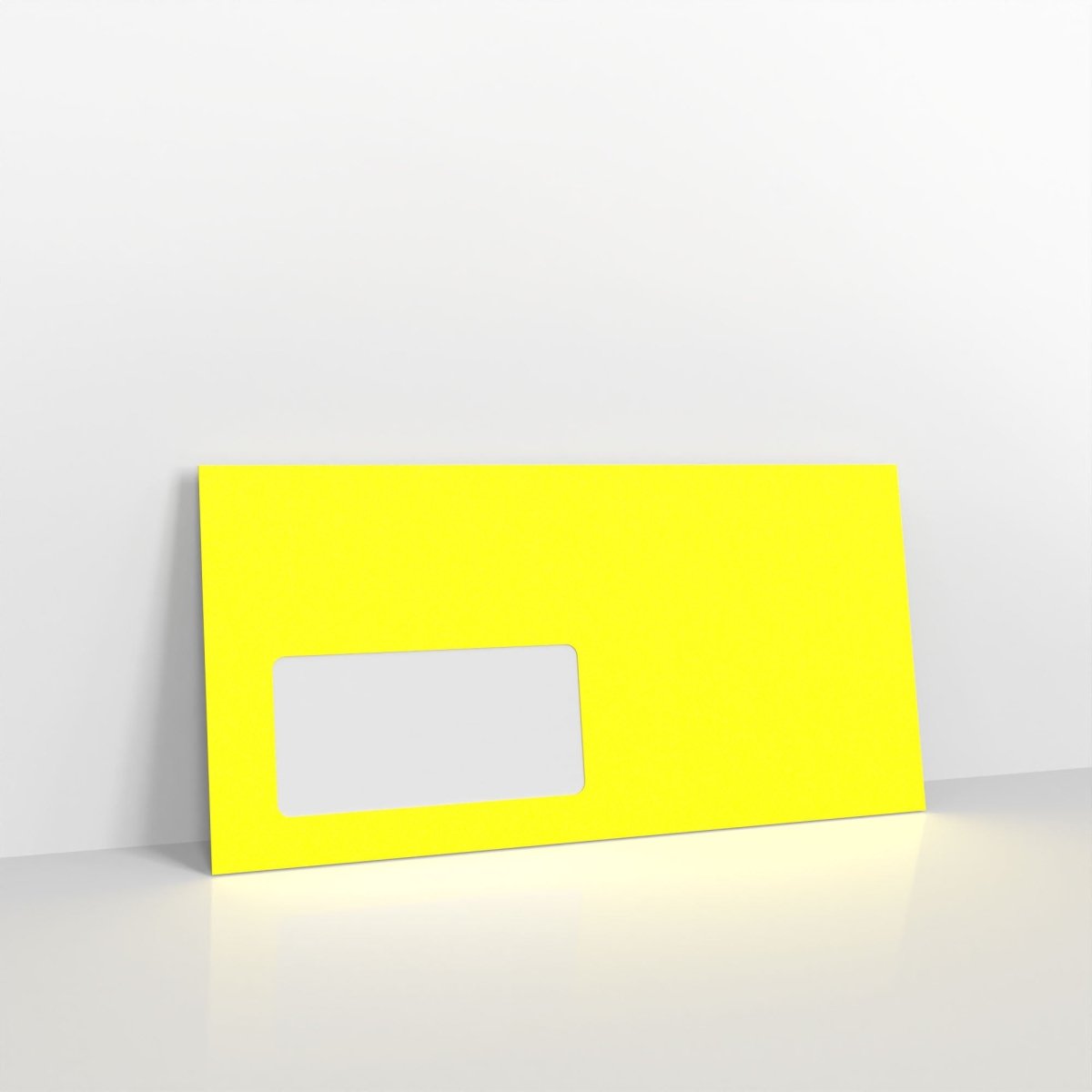 Neon Yellow Envelopes - With Window 110 x 220mm