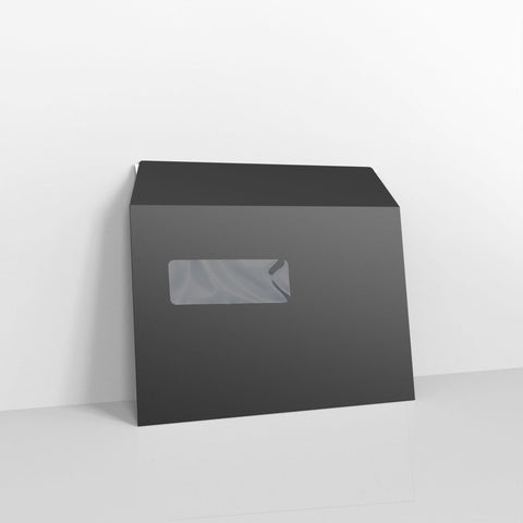 PLW229162B - W - Black Premium Window Peel and Seal 180gsm Envelopes - Premium 180gsm Envelope