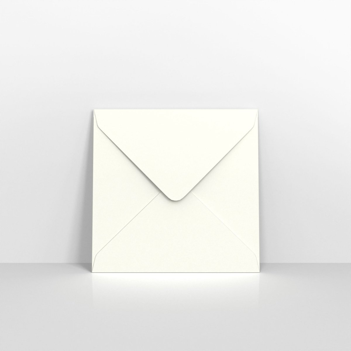White Coloured Gummed Hammered V Flap Envelopes - Square - 130 x 130mm