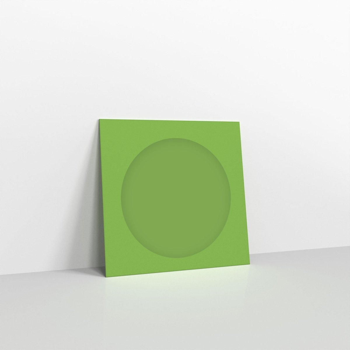 Green Coloured Peel and Seal Envelopes - With Window Square - 126 x 126mm
