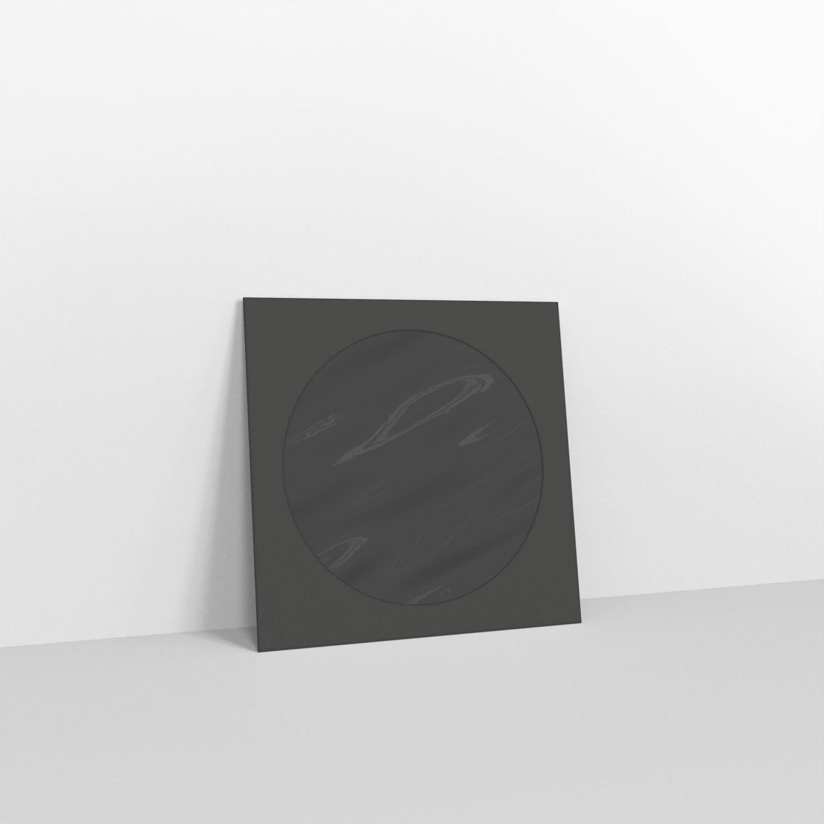 Black Coloured Peel and Seal Envelopes - With Window Square - 85 x 85mm