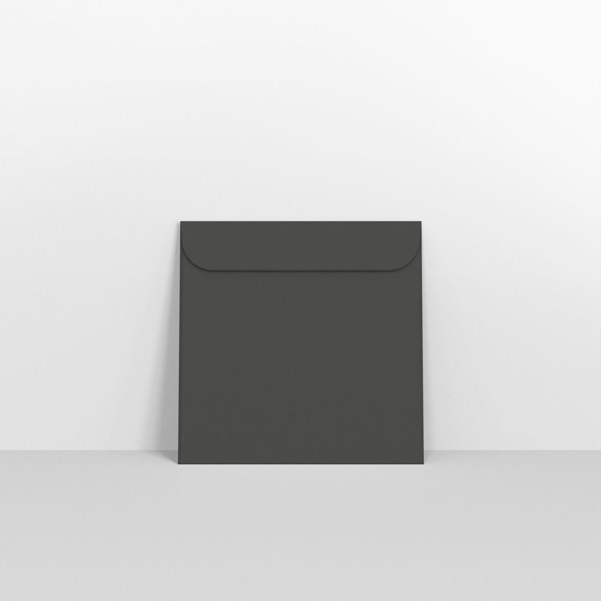 Black Coloured Peel and Seal Envelopes - With Window Square - 85 x 85mm