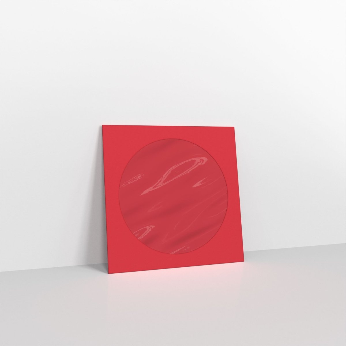 Dark Red Coloured Peel and Seal Envelopes - With Window Square - 126 x 126mm