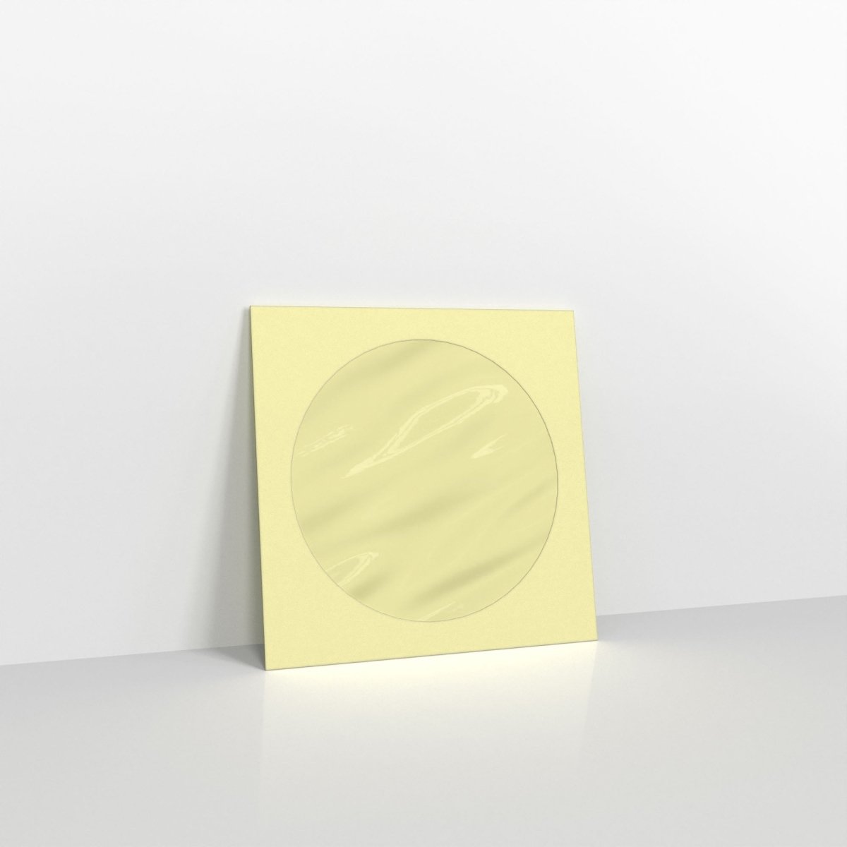 Dark Yellow Coloured Peel and Seal Envelopes - With Window Square - 85 x 85mm