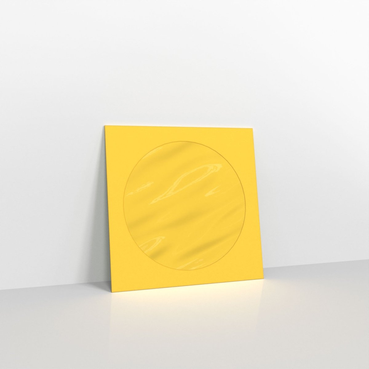 Dark Yellow Coloured Peel and Seal Envelopes - With Window Square - 85 x 85mm