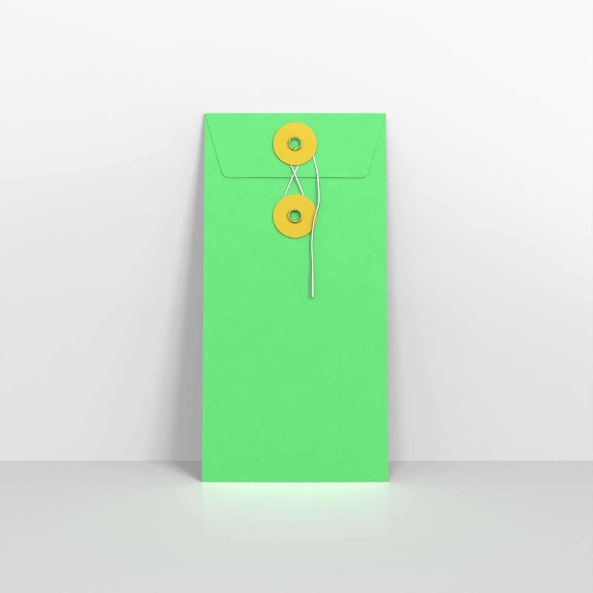 Green and Yellow String & Washer Envelopes - DL - 220 x 110mm