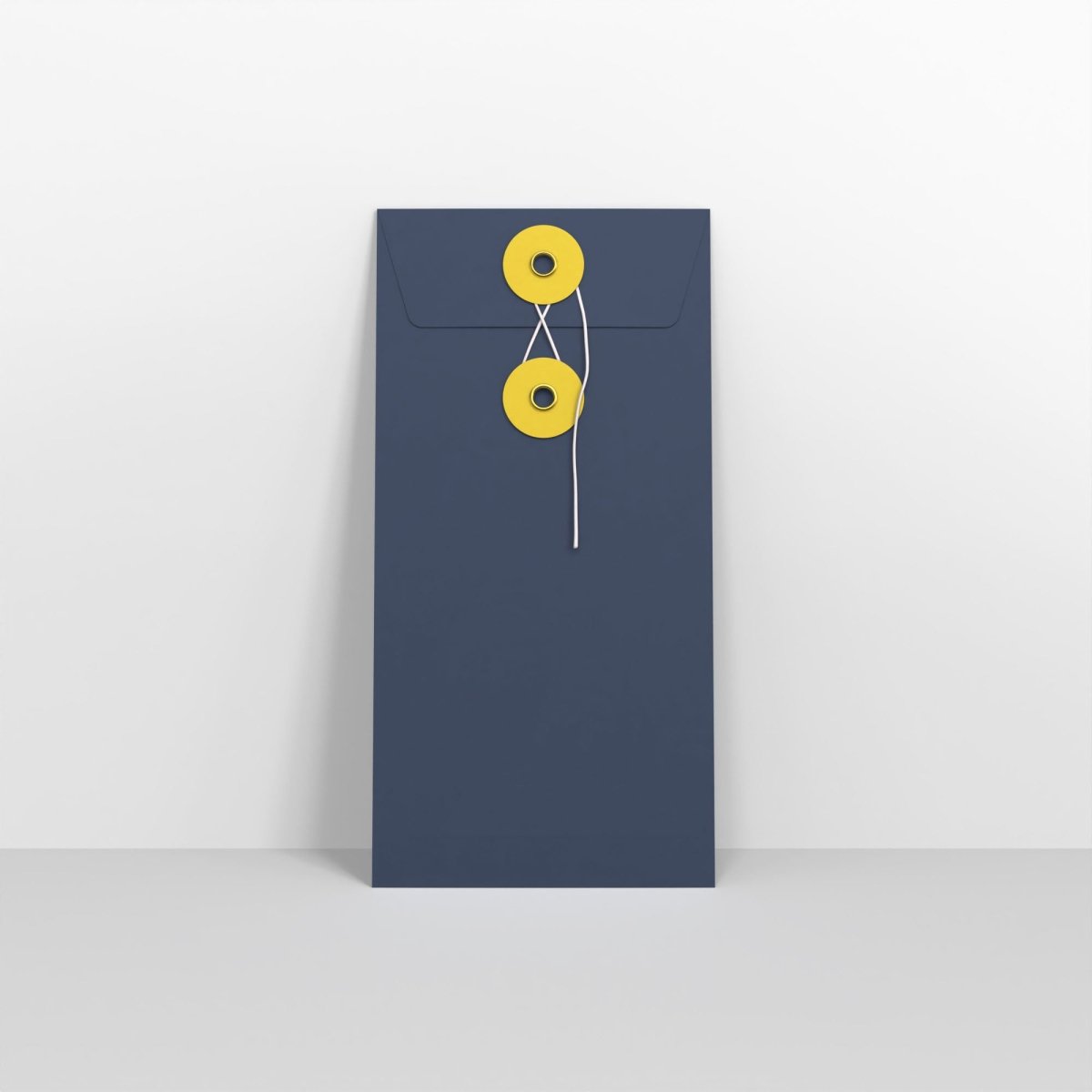 Navy Blue and Yellow String & Washer Envelopes - DL - 220 x 110mm