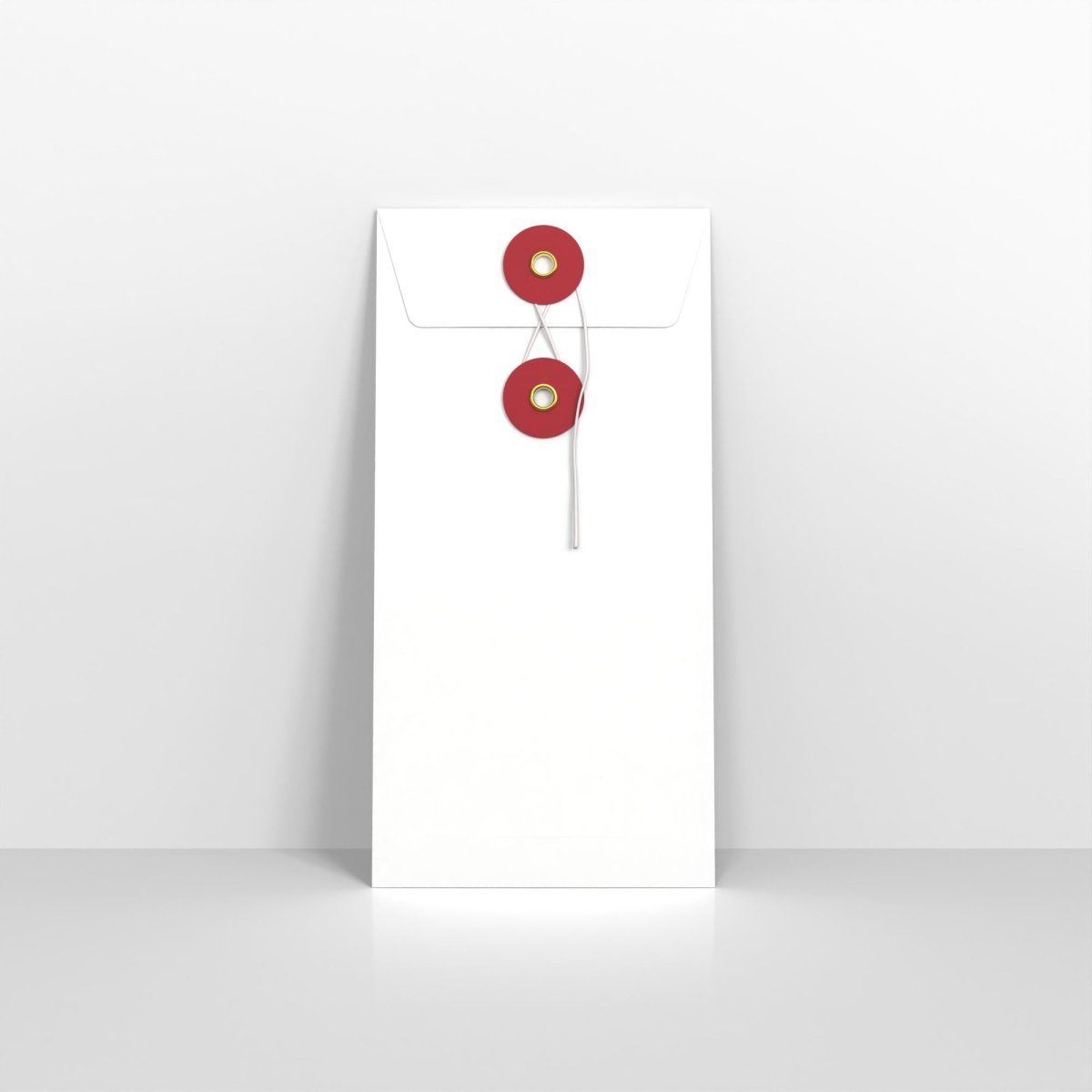 White and Red String & Washer Envelopes - DL - 220 x 110mm