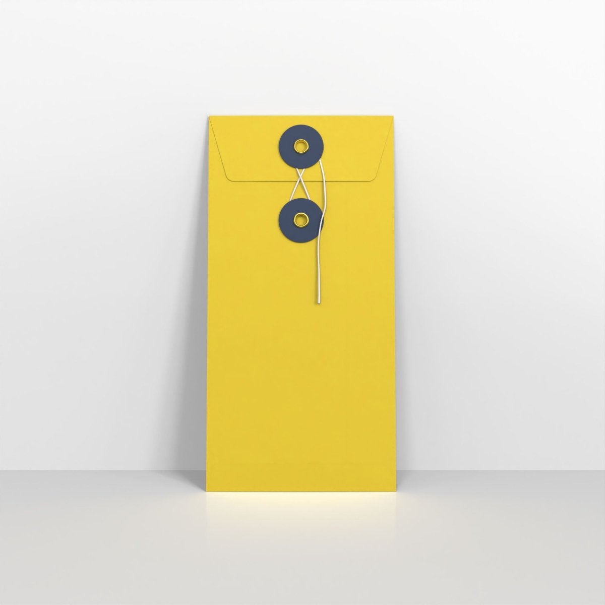 Yellow and Navy Blue String & Washer Envelopes - DL - 220 x 110mm