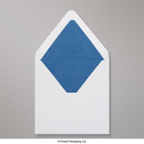 TL160BU - W - White & Blue Fancy Paper Lined Envelopes - Lined Envelopes
