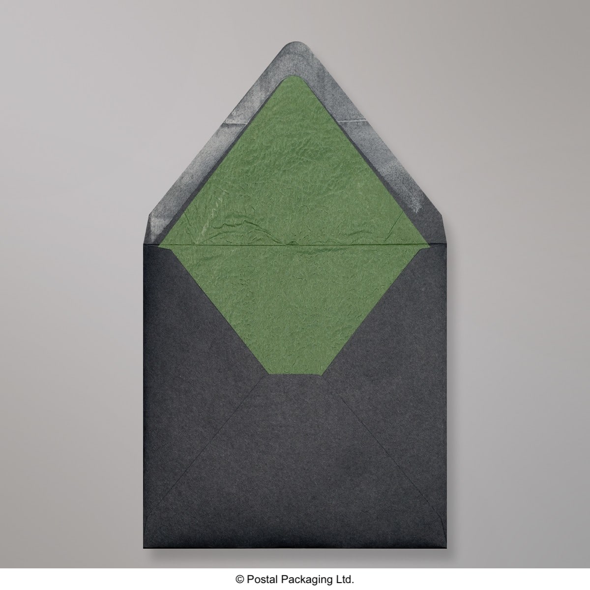 Black & Green Fancy Paper Lined Envelopes - Square - 160 x 160mm