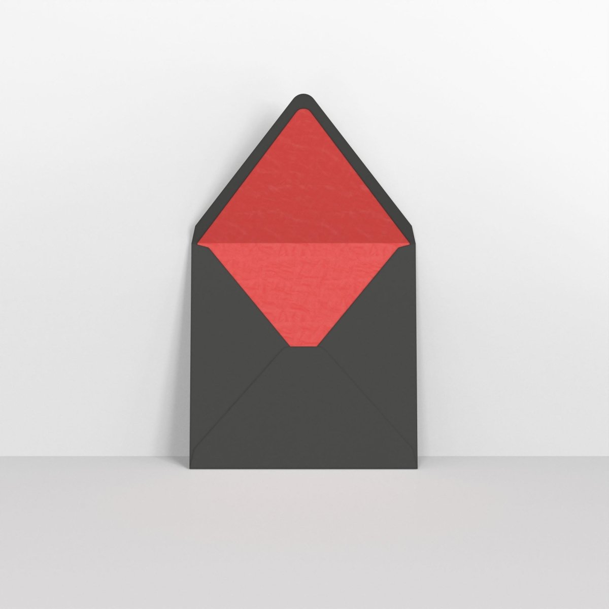 Black & Red Fancy Paper Lined Envelopes - 160 x 160mm