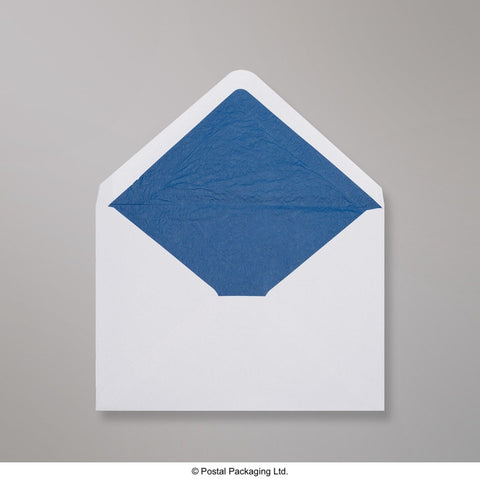 TLC5BU - W - White & Blue Fancy Paper Lined Envelopes - Lined Envelopes