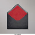 TLC5R - B - Black & Red Fancy Paper Lined Envelopes - Lined Envelopes
