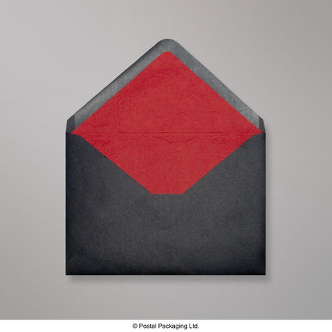 TLC5R - B - Black & Red Fancy Paper Lined Envelopes - Lined Envelopes