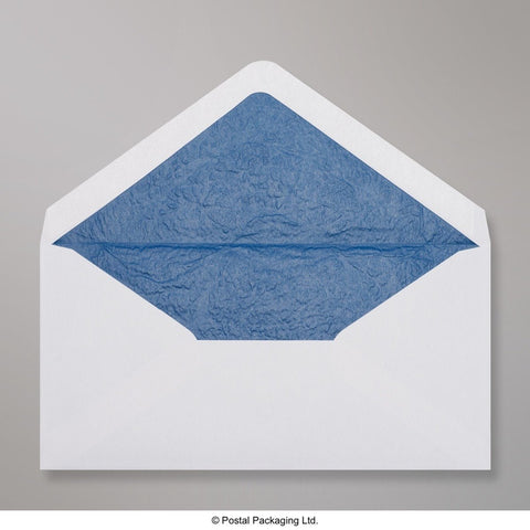 TLDLBU - W - White & Blue Fancy Paper Lined Envelopes - Lined Envelopes