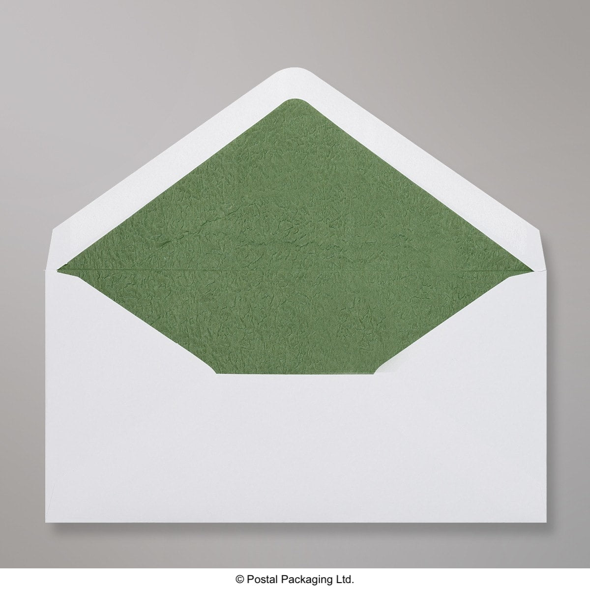 White & Green Fancy Paper Lined Envelopes - DL - 110 x 220mm