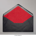 TLDLR - B - Black & Red Fancy Paper Lined Envelopes - Lined Envelopes