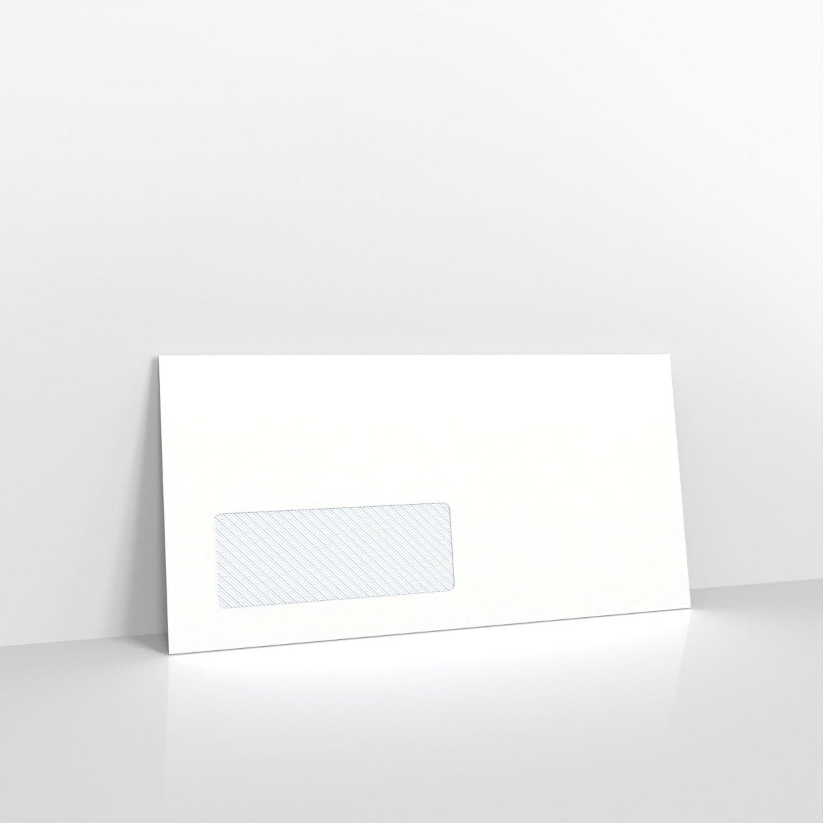 White Blue Opaque Self Seal Business Envelopes - With Window Wallet DL - 110 x 220mm