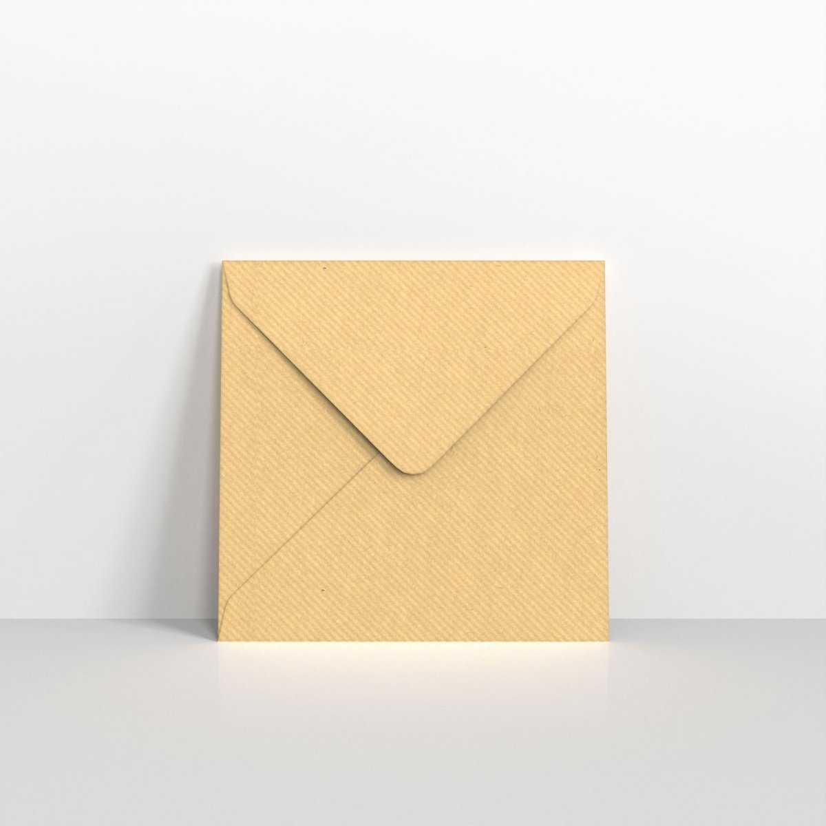 Brown Ribbed Gummed Greeting Card V Flap Envelopes - Square - 116 x 116mm