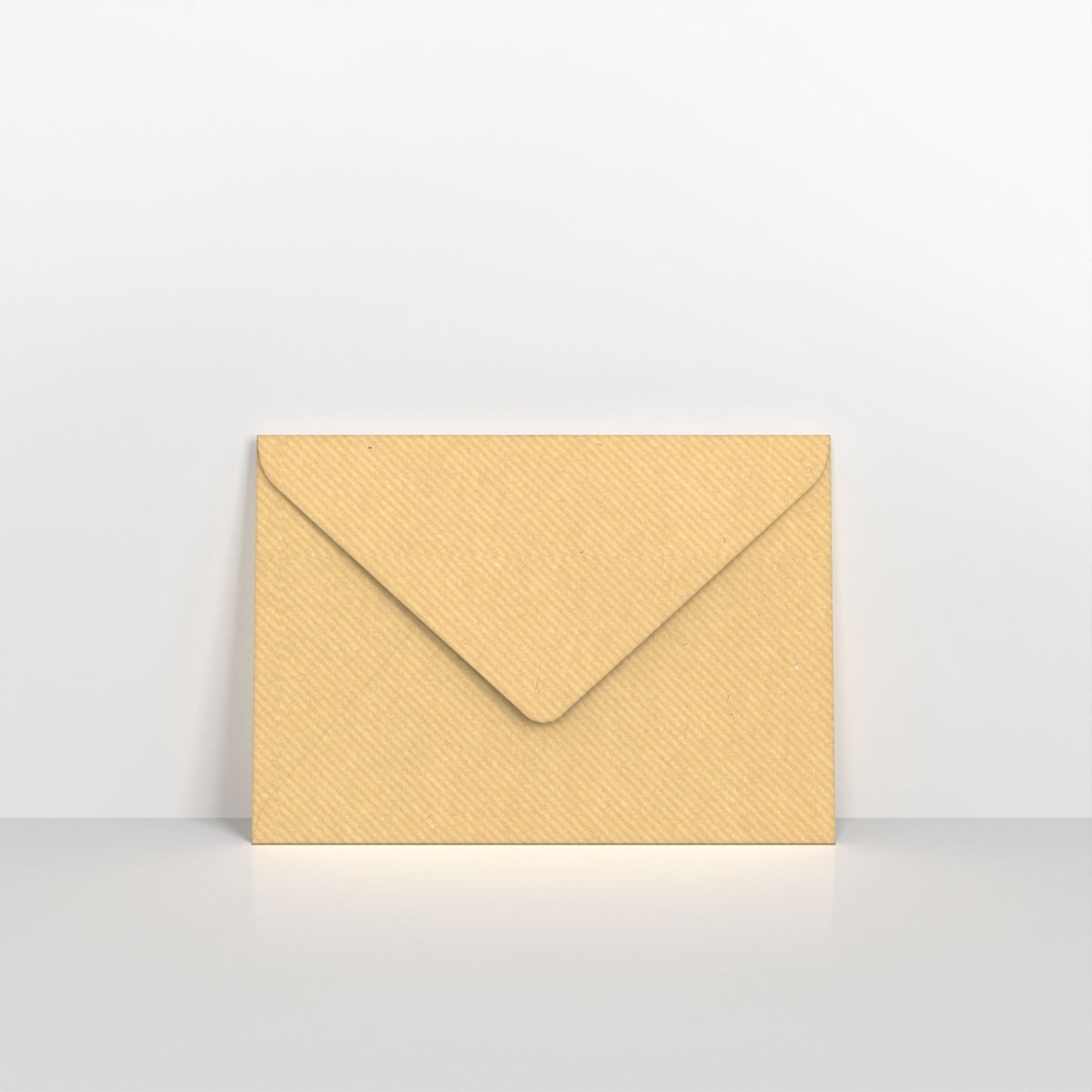 Brown Ribbed Gummed Greeting Card V Flap Envelopes - 125 x 175mm