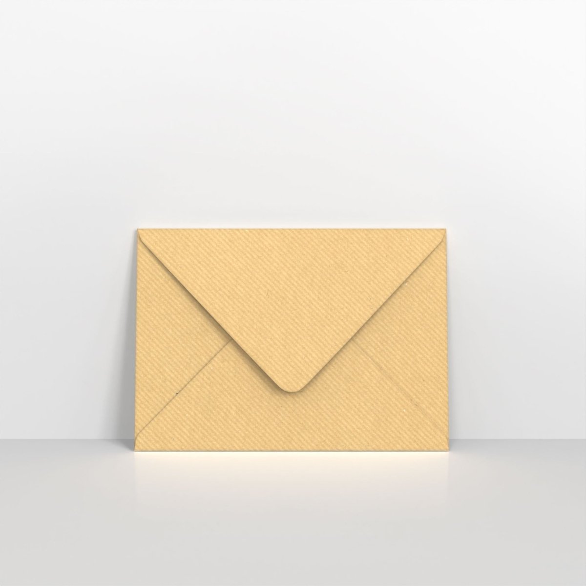 Brown Ribbed Gummed Greeting Card V Flap Envelopes - 133 x 184mm