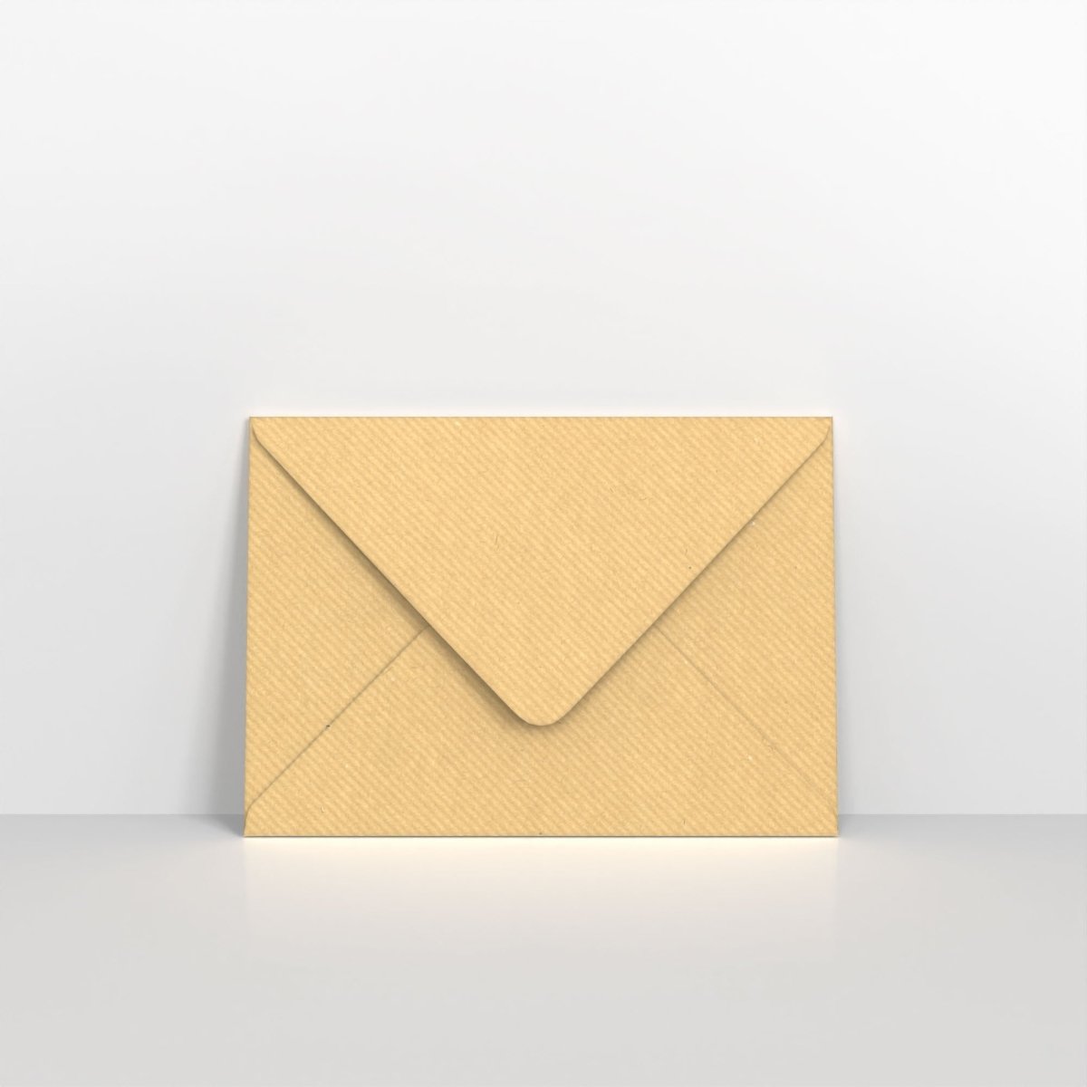 Brown Ribbed Gummed Greeting Card V Flap Envelopes - 152 x 216mm