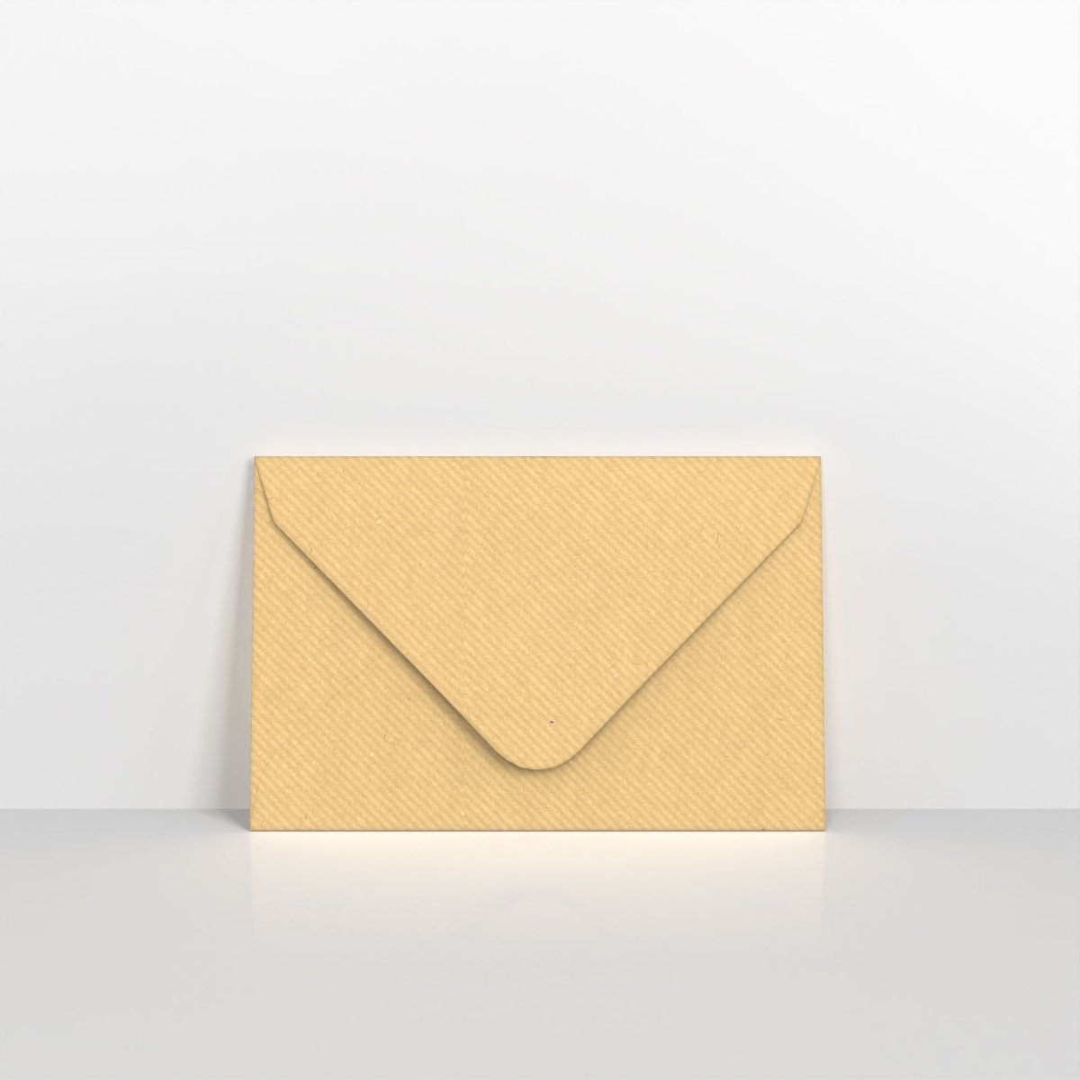 Brown Ribbed Gummed Greeting Card V Flap Envelopes - 62 x 94mm