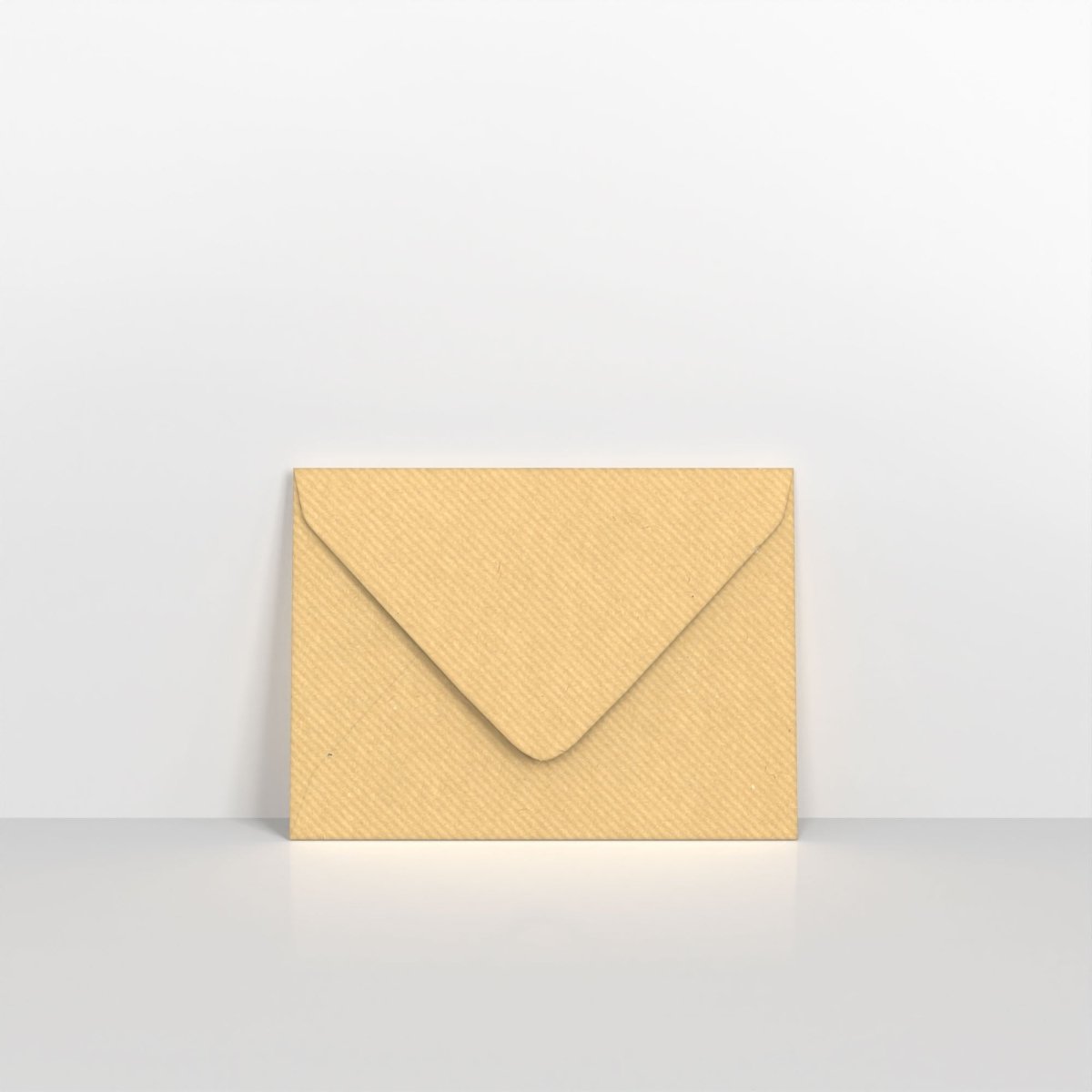 Brown Ribbed Gummed Greeting Card V Flap Envelopes - 70 x 100mm
