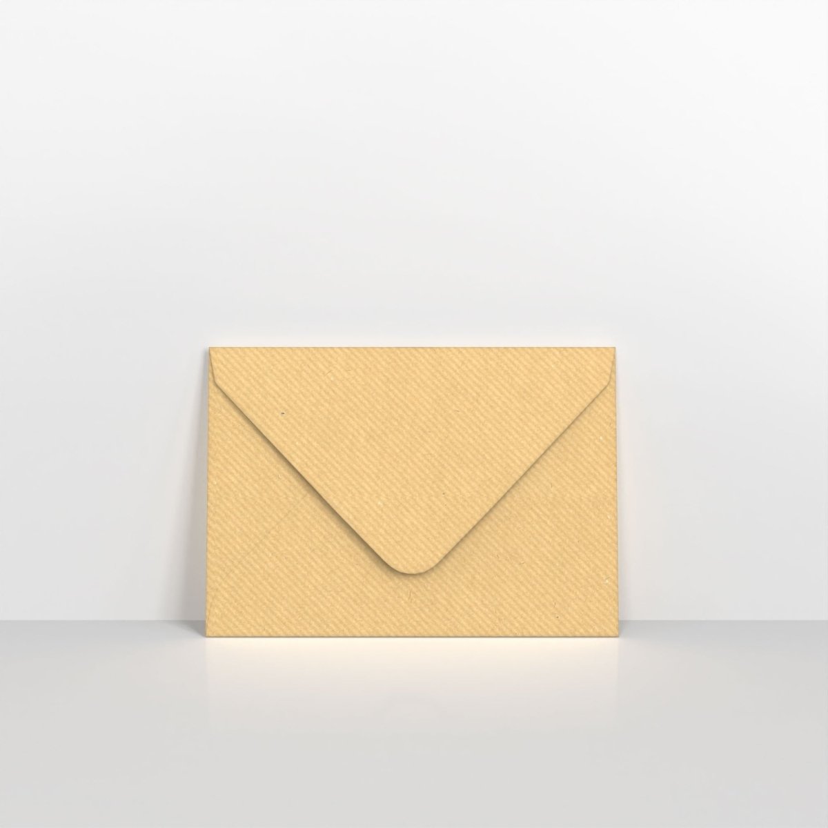 Brown Ribbed Gummed Greeting Card V Flap Envelopes - C7 - 82 x 113mm