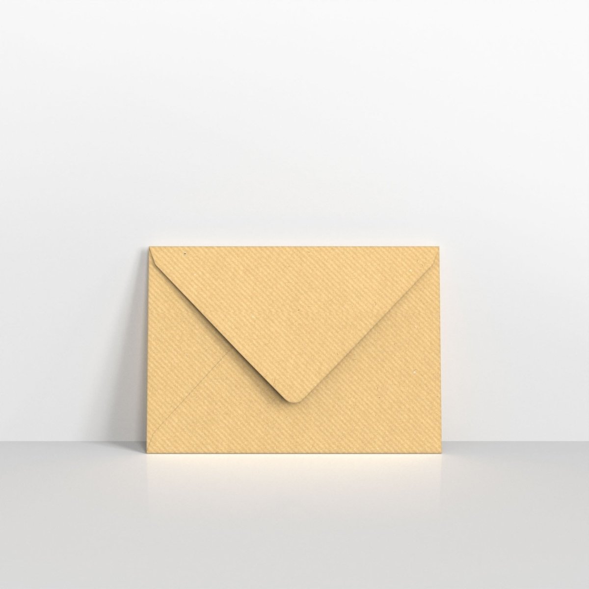Brown Ribbed Gummed Greeting Card V Flap Envelopes - 95 x 122mm