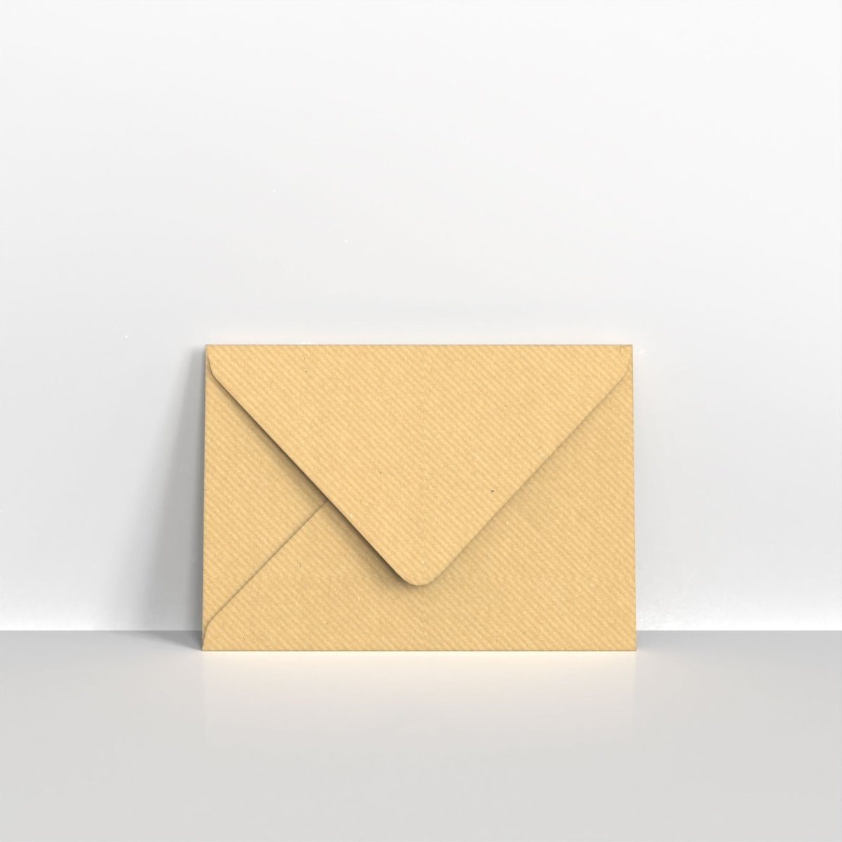 Brown Ribbed Gummed Greeting Card V Flap Envelopes - C6 - 114 x 162mm