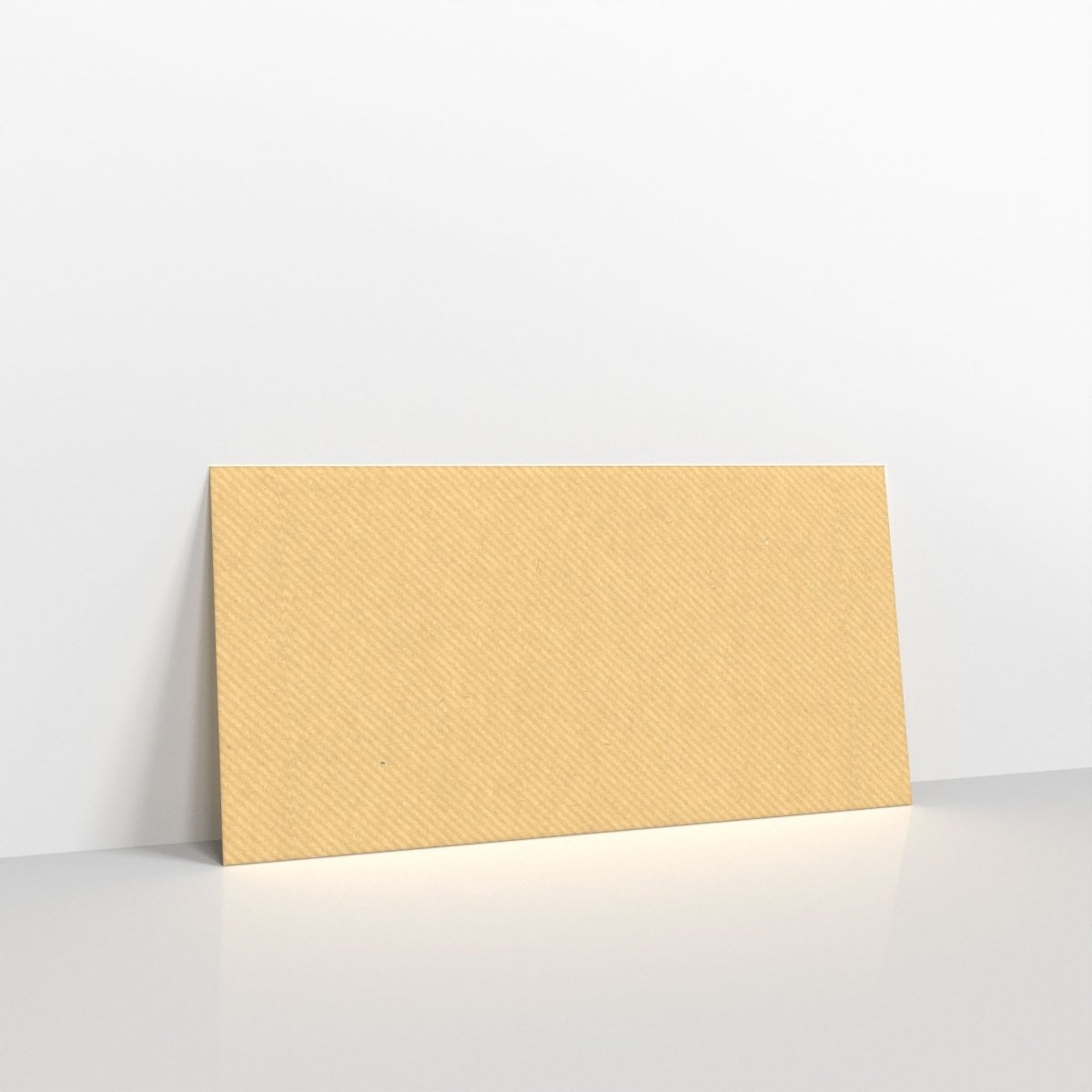 Brown Ribbed Gummed Greeting Card V Flap Envelopes - DL - 110 x 220mm