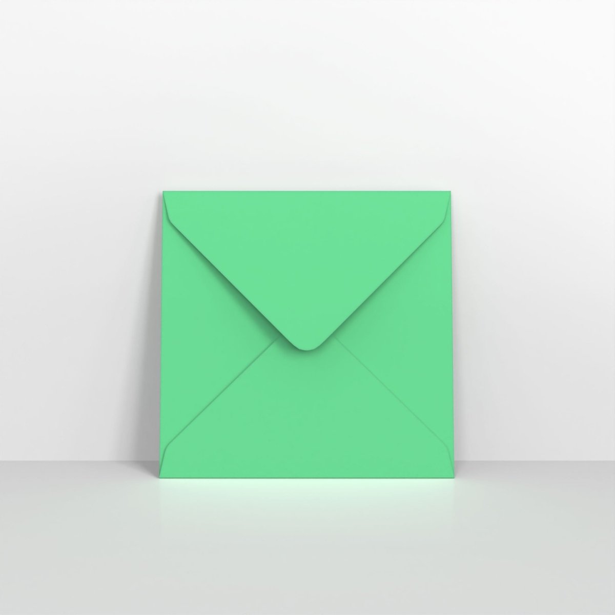 Spearmint Green Coloured Gummed Greeting Card V Flap Envelopes - Square - 130 x 130mm