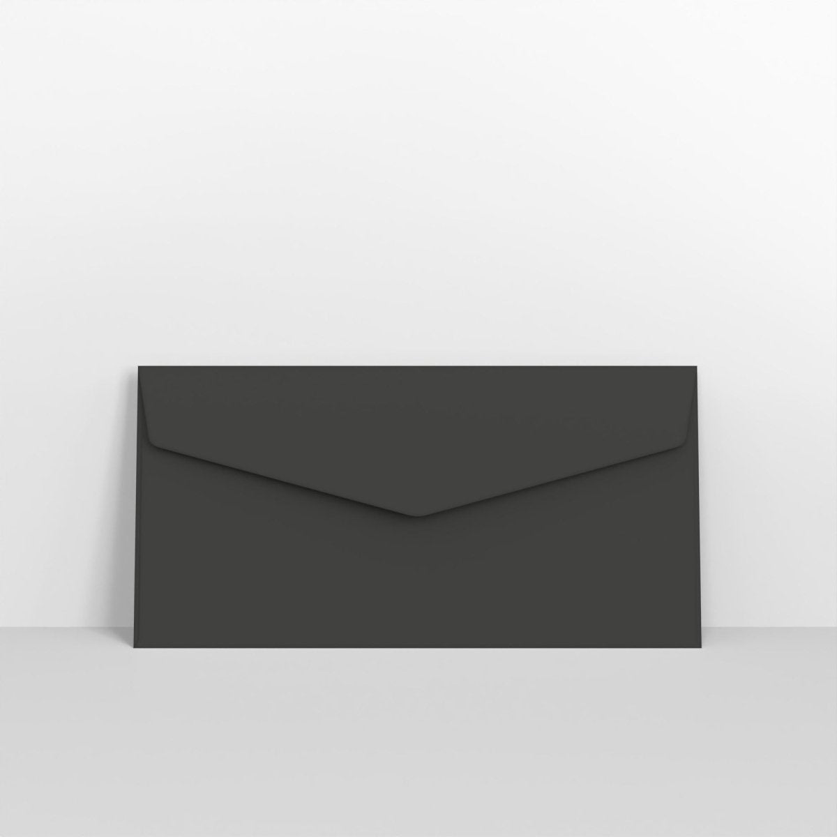 Black Coloured Peel and Seal V Flap Envelopes - DL - 110 x 220mm