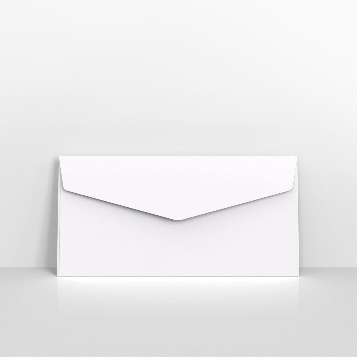 White Coloured Peel and Seal V Flap Envelopes - DL - 110 x 220mm