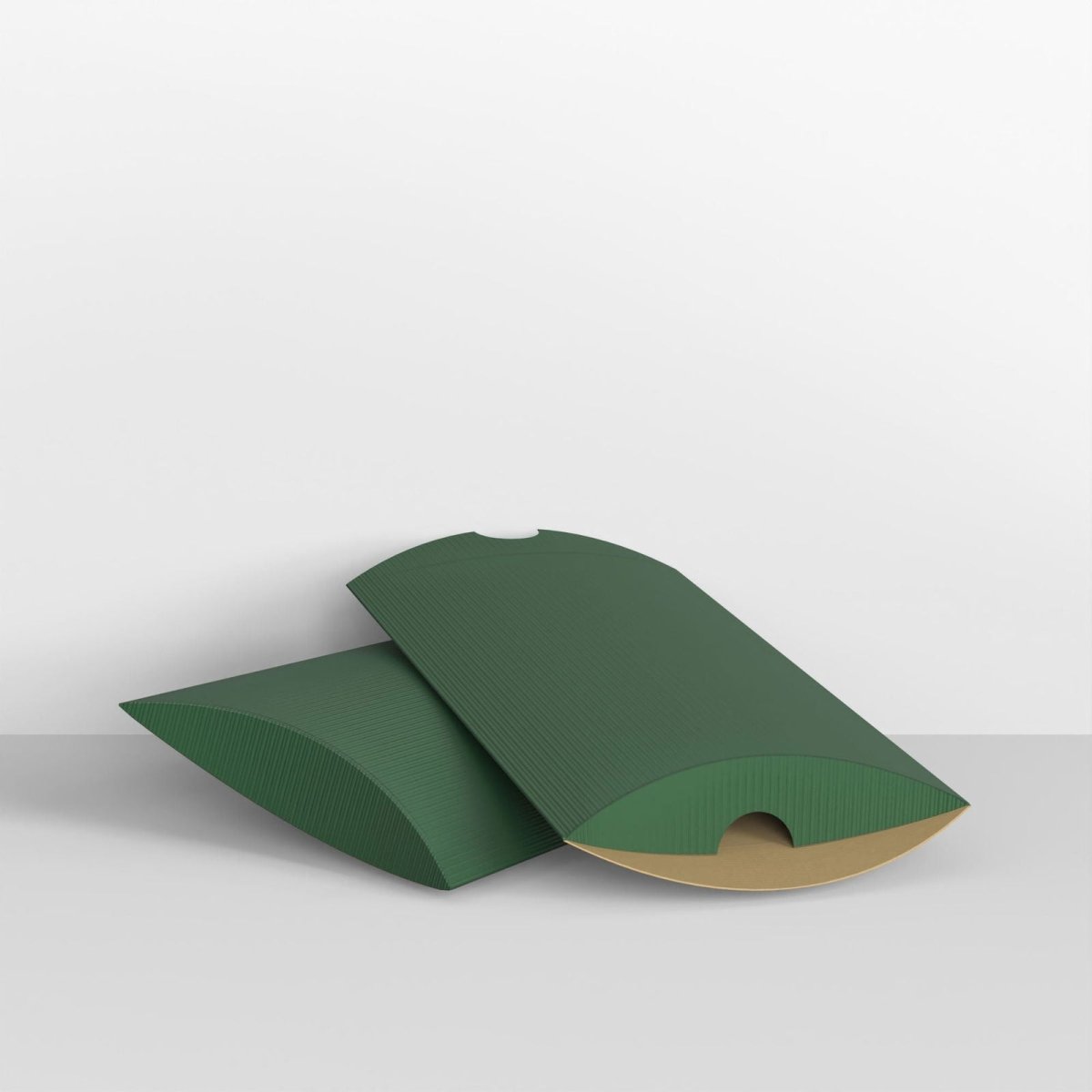 Dark Green Corrugated Pillow Boxes - DL - 110 x 220mm