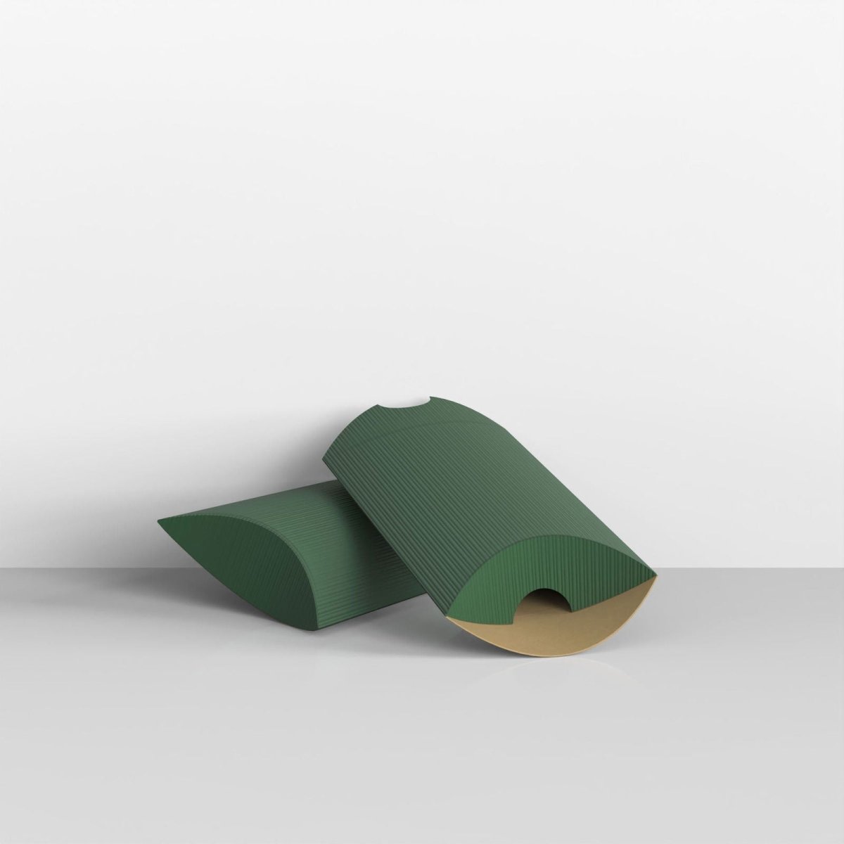 Dark Green Corrugated Pillow Boxes - C6 - 114 x 162mm