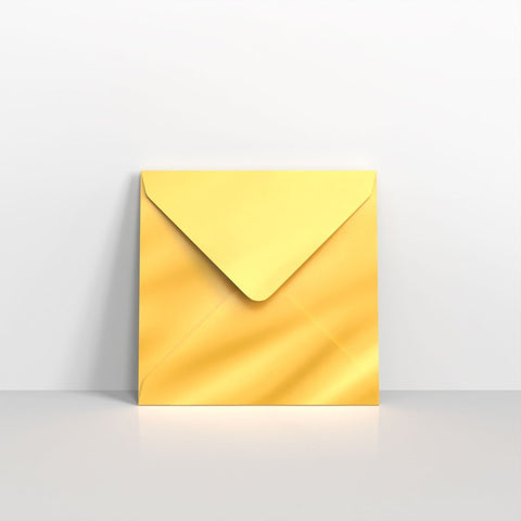 D04100 - Gold Metallic Coloured Gummed Greeting Card V Flap Envelopes - Greeting Card Envelopes