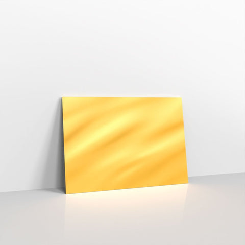 D04125 - Gold Metallic Coloured Gummed Greeting Card V Flap Envelopes - Greeting Card Envelopes