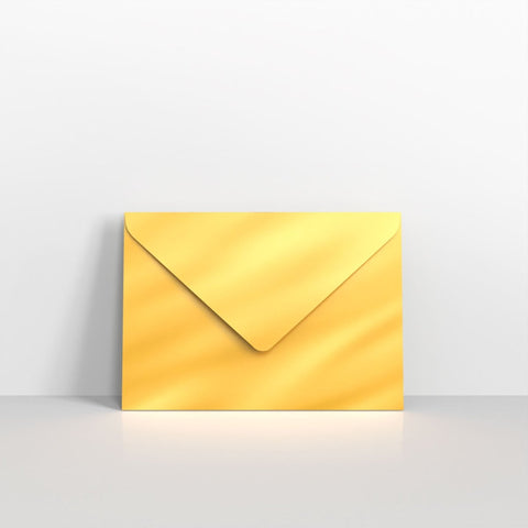 D04125 - Gold Metallic Coloured Gummed Greeting Card V Flap Envelopes - Greeting Card Envelopes