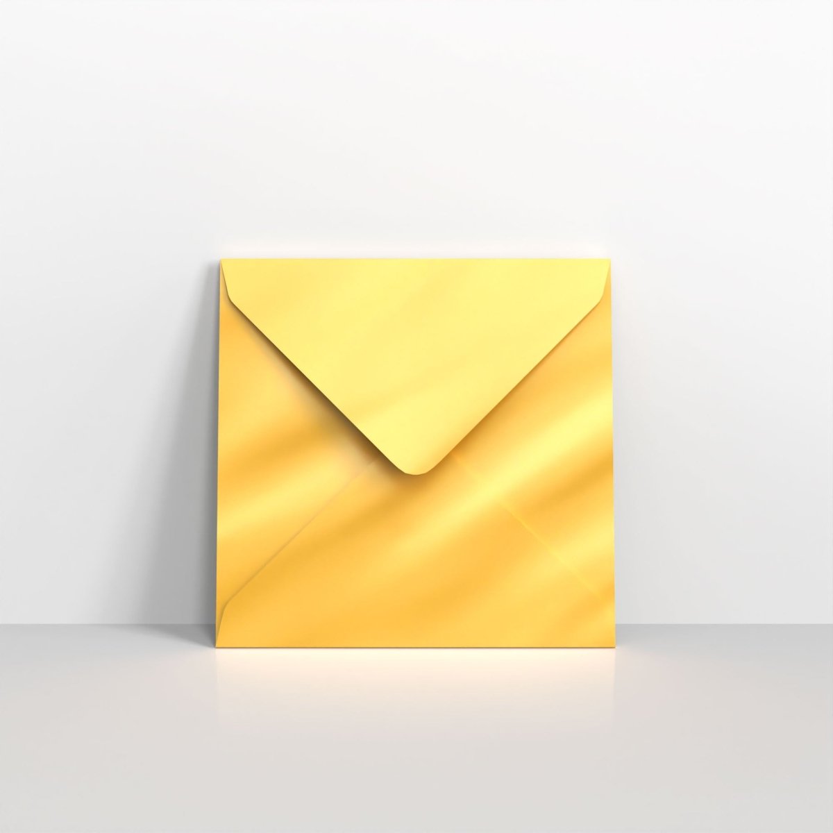 Gold Metallic Coloured Gummed Greeting Card V Flap Envelopes - Square - 130 x 130mm