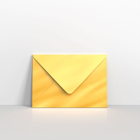 D04133 - Gold Metallic Coloured Gummed Greeting Card V Flap Envelopes - Greeting Card Envelopes
