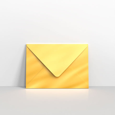 D04152 - Gold Metallic Coloured Gummed Greeting Card V Flap Envelopes - Greeting Card Envelopes