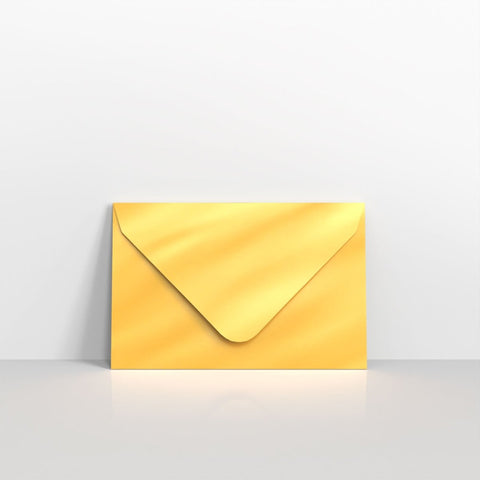 D0462 - Gold Metallic Coloured Gummed Greeting Card V Flap Envelopes - Greeting Card Envelopes
